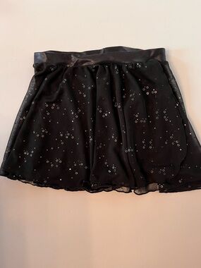 Black Sequin Mini Dance Skirt